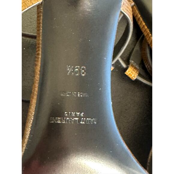 Saint Laurent NIB Cassandra 60mm Leather Sandals in Macadamia Brown Size 39.5 - Picture 10 of 11